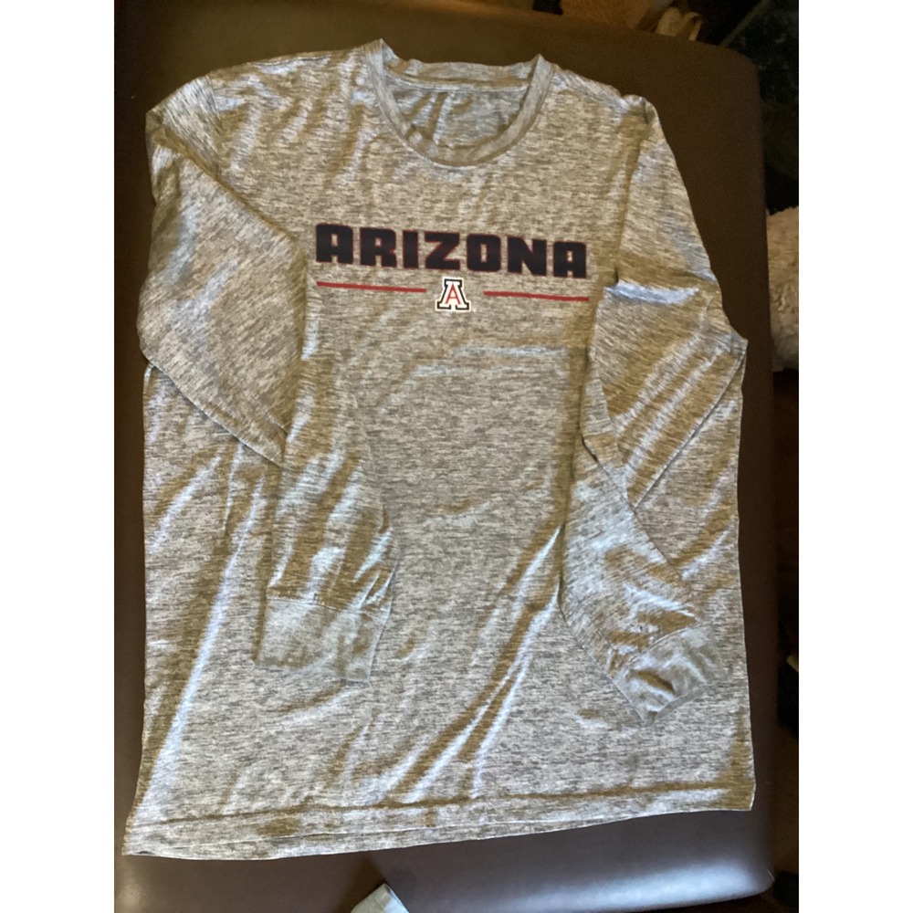 Arizona Wildcats Mens Long Sleeve T-Shirt Heather Gray Space Dye Large